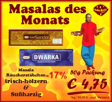 Vollmundige Masala Räucherstäbchen, für einen schönen, herrlich duftenden Herbst.