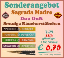 Sagrada Madre Duo Duft Räucherstäbchen für einen extra Duftkick während des Räucherrituals.